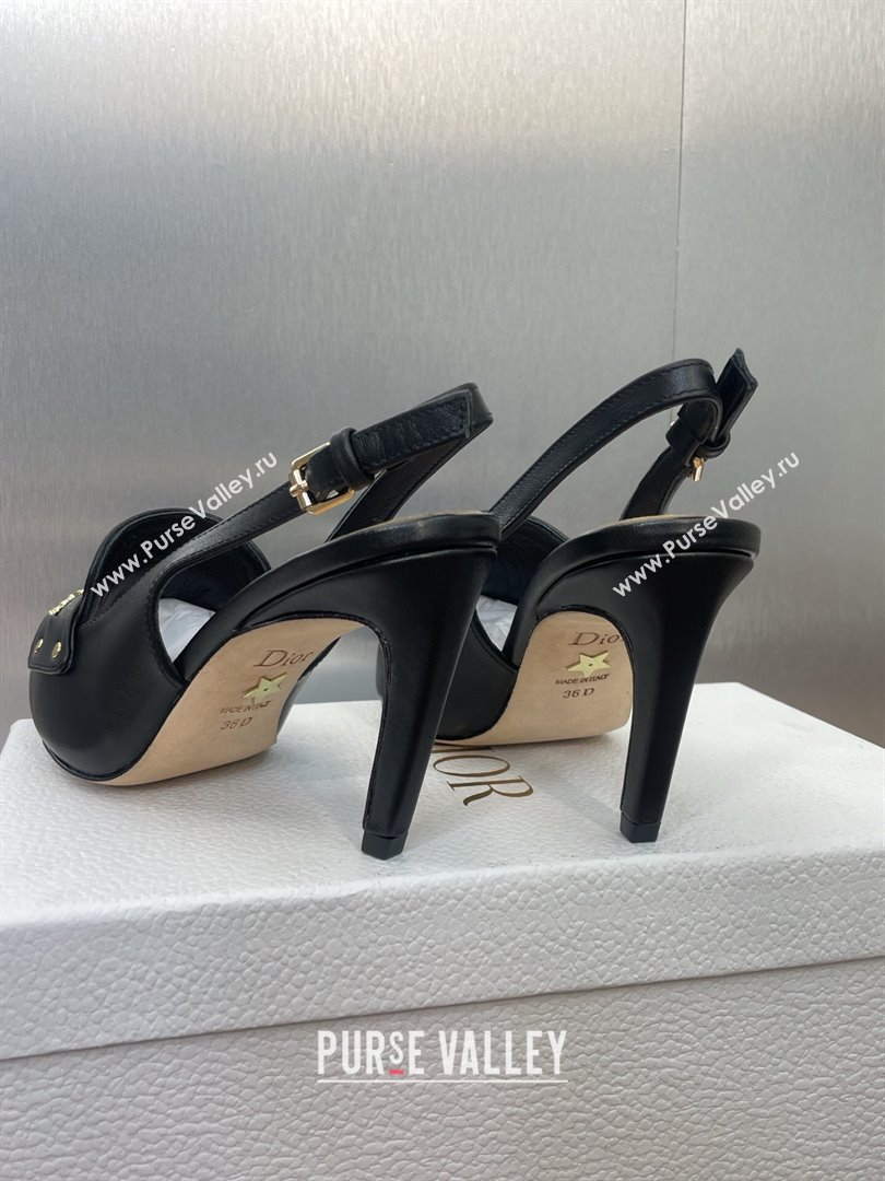Dior Boy Slingback Pumps 8.5cm in Supple Calfskin Black 2025 (JC-250710047)