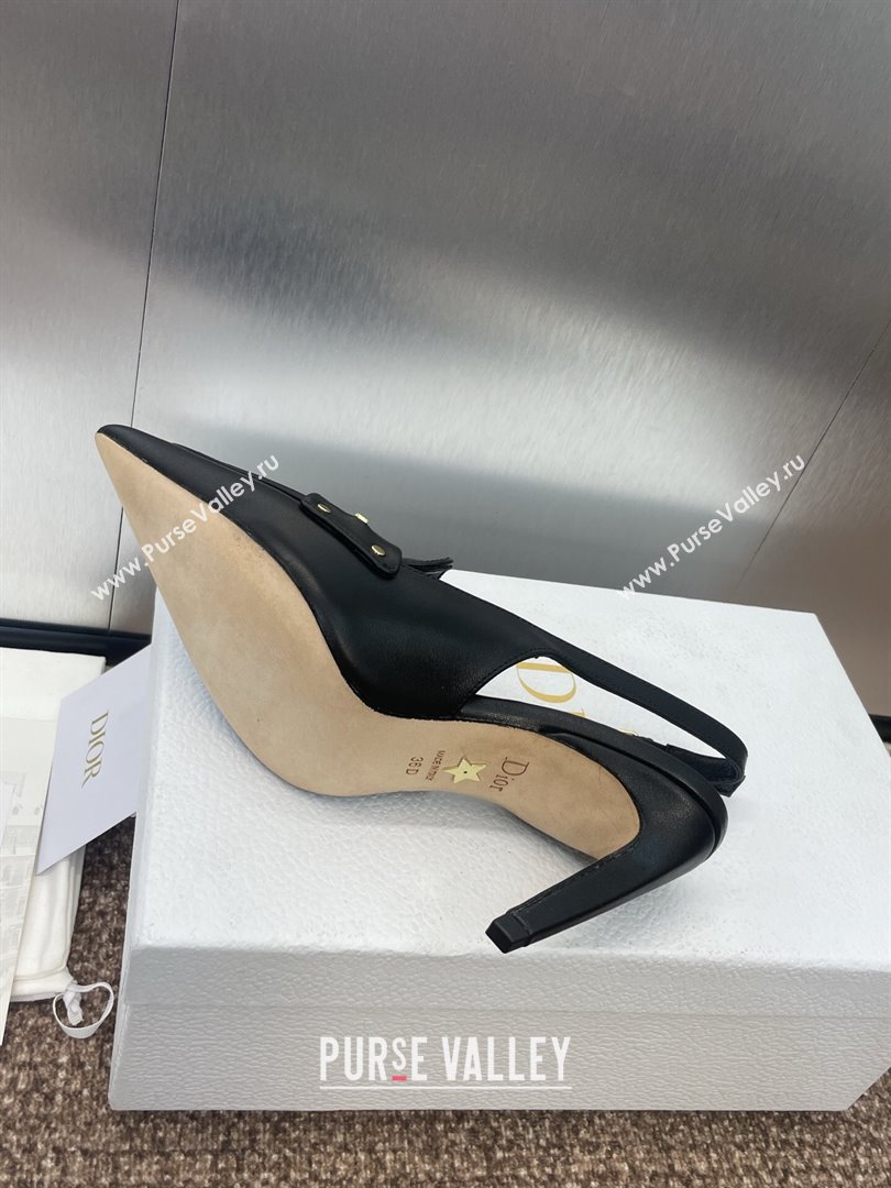 Dior Boy Slingback Pumps 8.5cm in Supple Calfskin Black 2025 (JC-250710047)