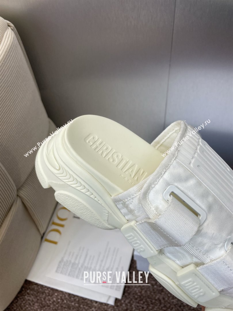 Dior D-Wander Platform Slides Sandal in Oblique Fabric White 2025 (JC-250710024)