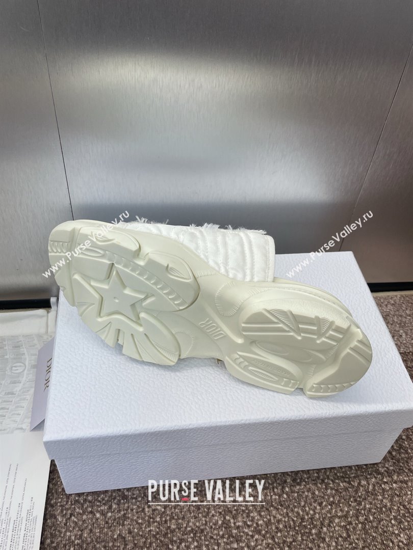 Dior D-Wander Platform Slides Sandal in Oblique Fabric White 2025 (JC-250710024)