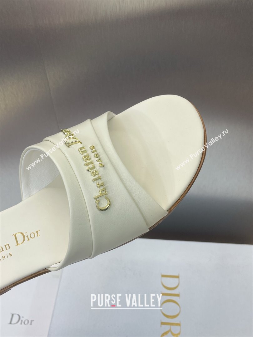 Dior My Dior Flat Slides Sandal in Supple Calfskin White 2025 (JC-250710050)