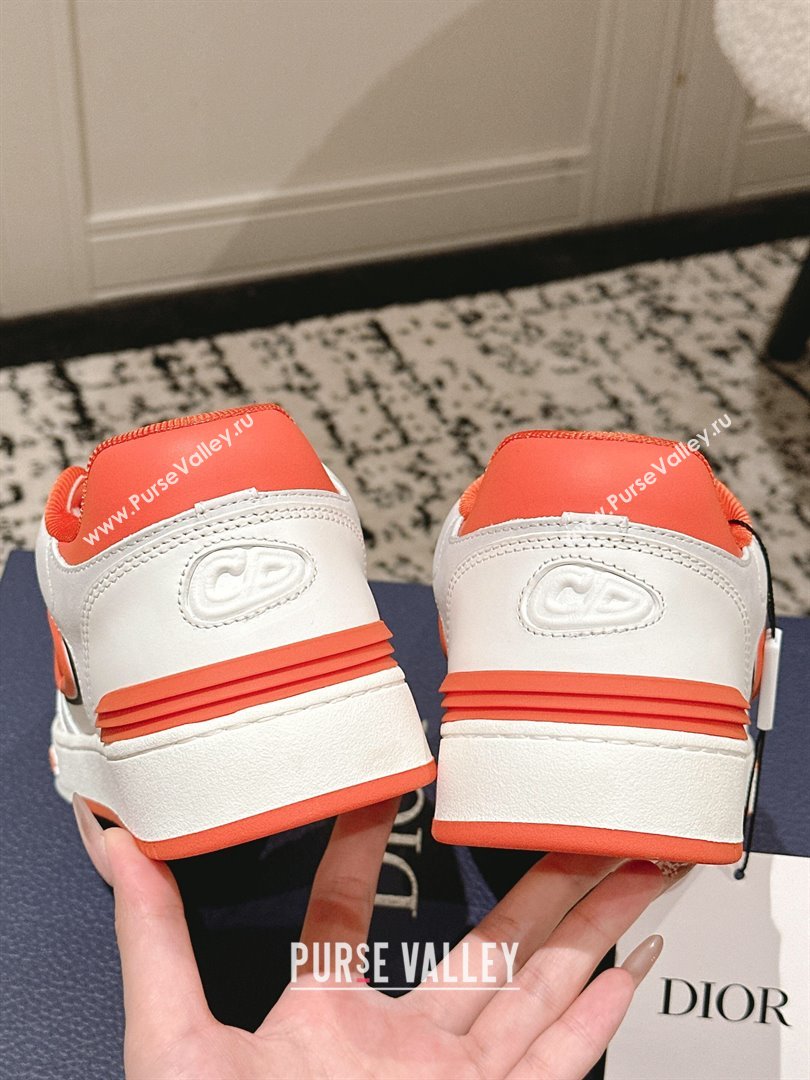 Dior B57 Dribble Low-Top Sneakers in Calfskin Leather White/Orange 2025 (HQG-250710012)
