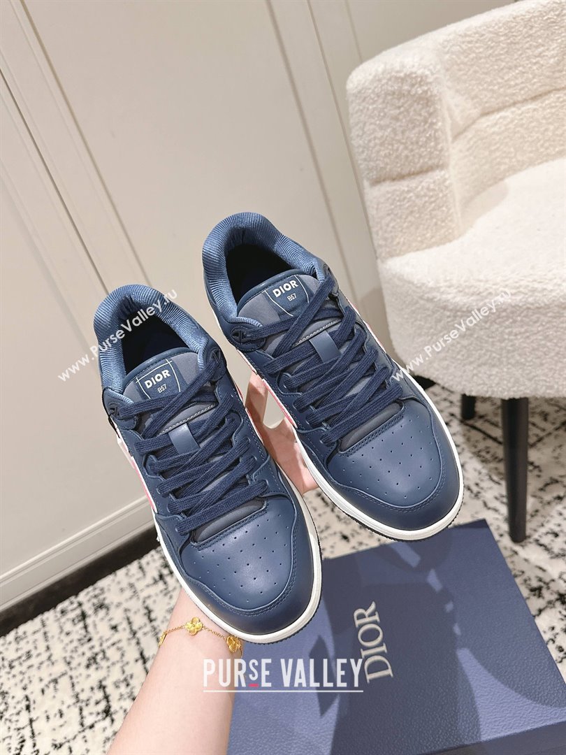 Dior B57 Dribble Low-Top Sneakers in Calfskin Leather Blue/Pink 2025 (HQG-250710013)