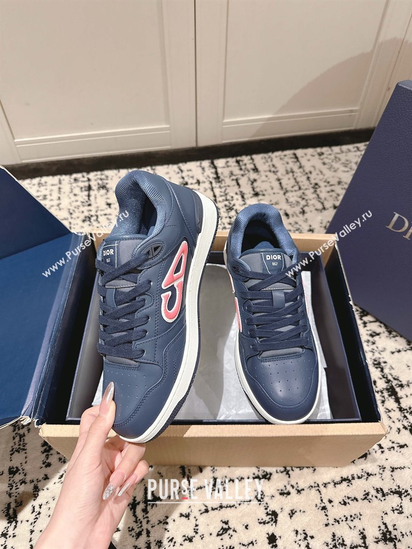 Dior B57 Dribble Low-Top Sneakers in Calfskin Leather Blue/Pink 2025 (HQG-250710013)