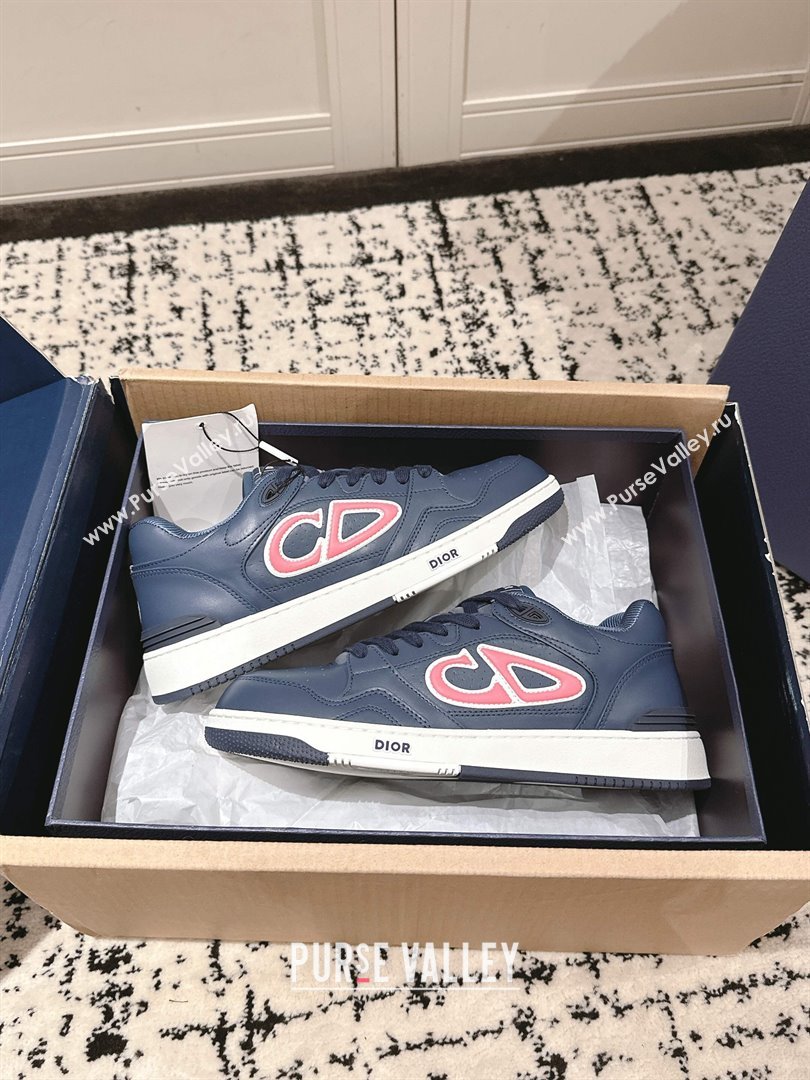 Dior B57 Dribble Low-Top Sneakers in Calfskin Leather Blue/Pink 2025 (HQG-250710013)