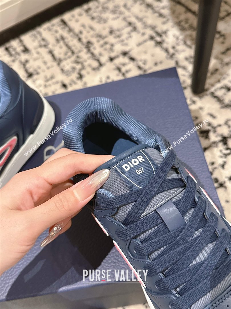 Dior B57 Dribble Low-Top Sneakers in Calfskin Leather Blue/Pink 2025 (HQG-250710013)