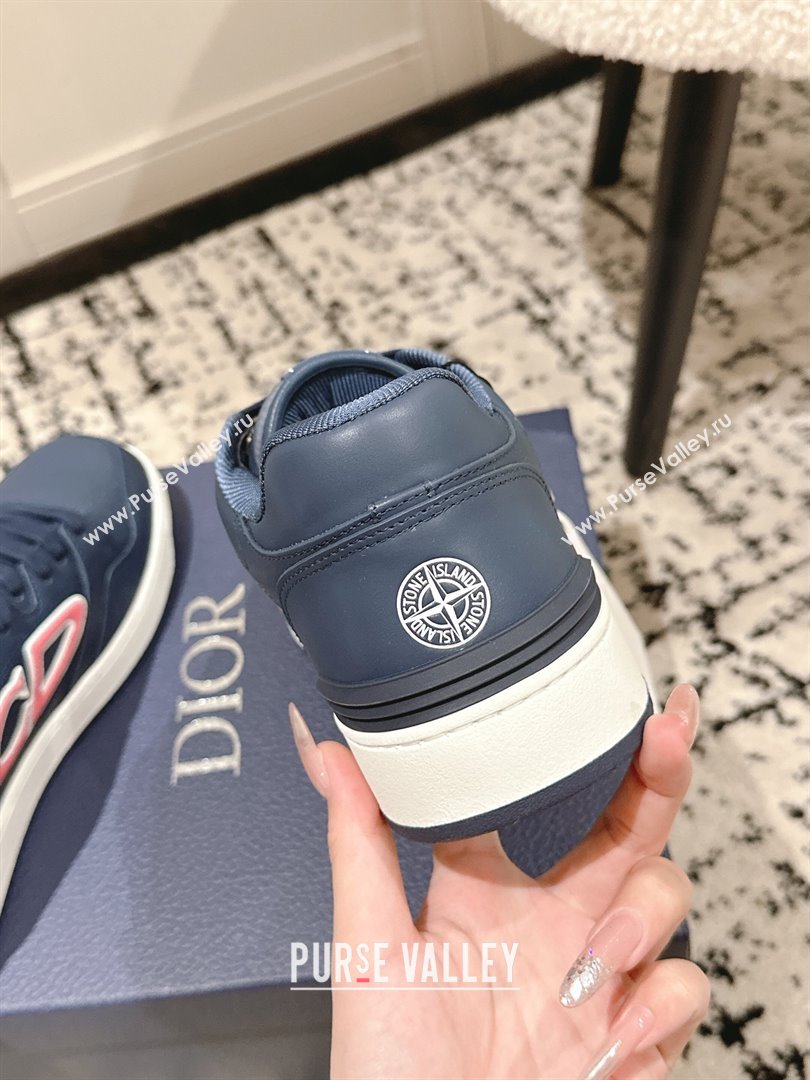 Dior B57 Dribble Low-Top Sneakers in Calfskin Leather Blue/Pink 2025 (HQG-250710013)