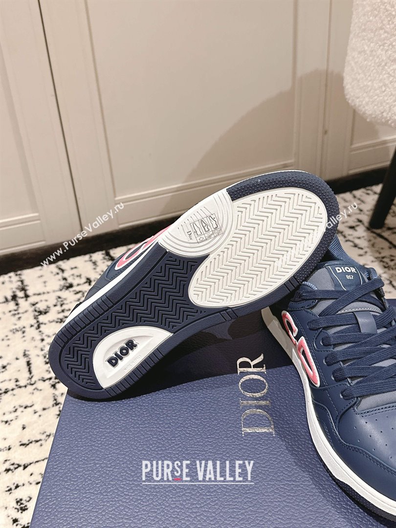 Dior B57 Dribble Low-Top Sneakers in Calfskin Leather Blue/Pink 2025 (HQG-250710013)