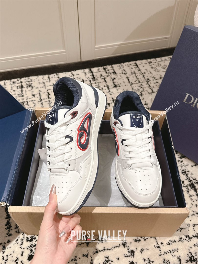 Dior B57 Dribble Low-Top Sneakers in Calfskin Leather White2 2025 (HQG-250710015)