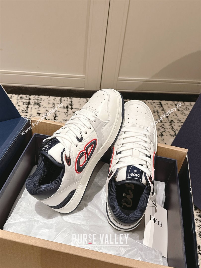Dior B57 Dribble Low-Top Sneakers in Calfskin Leather White2 2025 (HQG-250710015)