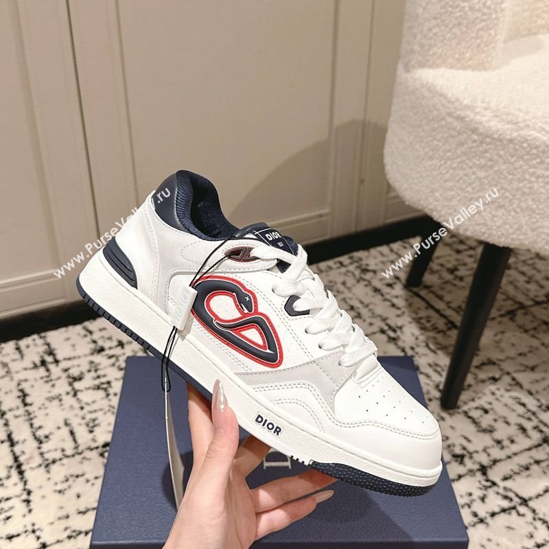 Dior B57 Dribble Low-Top Sneakers in Calfskin Leather White2 2025 (HQG-250710015)