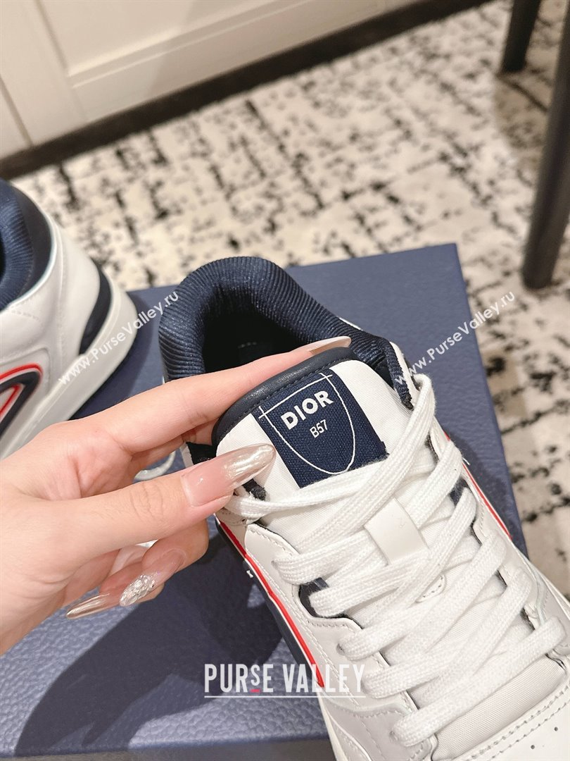 Dior B57 Dribble Low-Top Sneakers in Calfskin Leather White2 2025 (HQG-250710015)