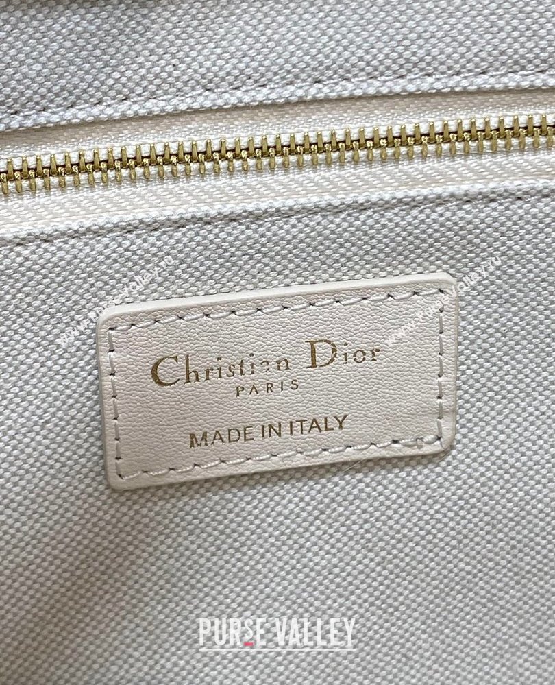 Dior Small Dior Book Tote Bag in Dior Oblique Chambray-Effect Embroidery Blue/White 2025 (XXG-250806046)