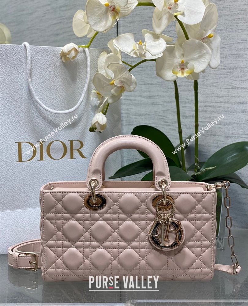 Dior Lady D-Joy Medium Bag in Cannage Lambskin Powder Pink 2025 M9250 (XXG-250806054)