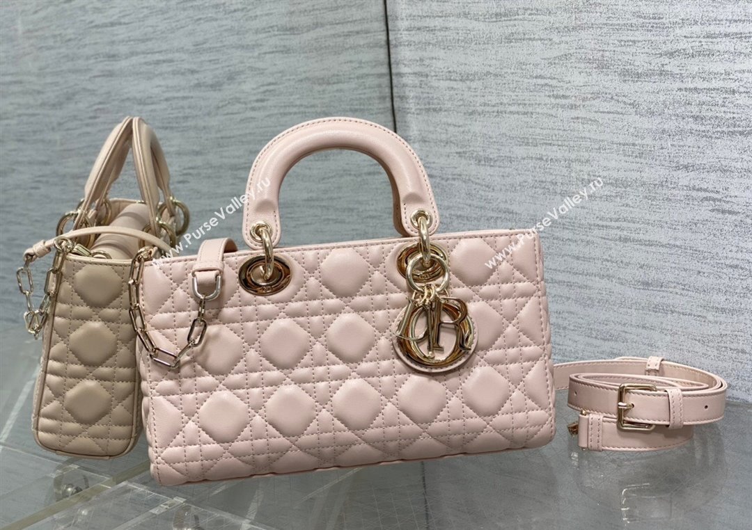 Dior Lady D-Joy Medium Bag in Cannage Lambskin Powder Pink 2025 M9250 (XXG-250806054)