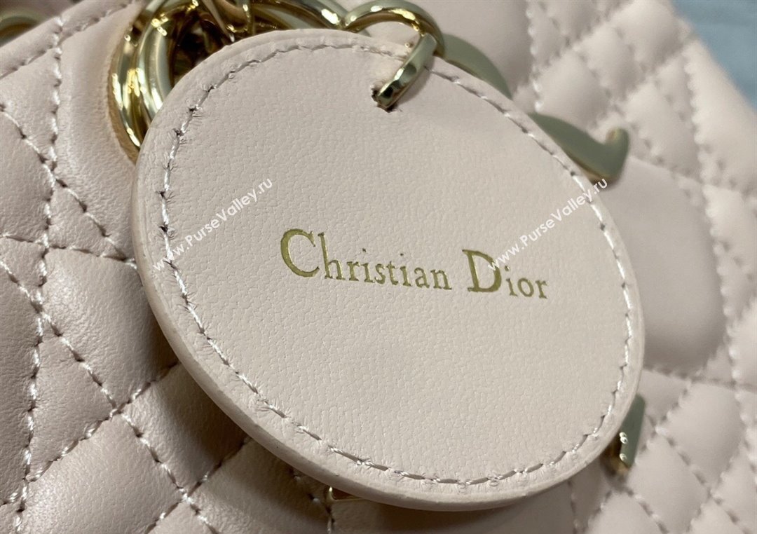 Dior Lady D-Joy Medium Bag in Cannage Lambskin Powder Pink 2025 M9250 (XXG-250806054)