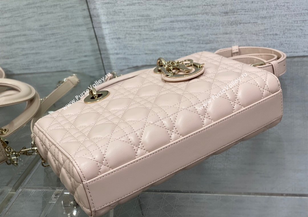 Dior Lady D-Joy Medium Bag in Cannage Lambskin Powder Pink 2025 M9250 (XXG-250806054)