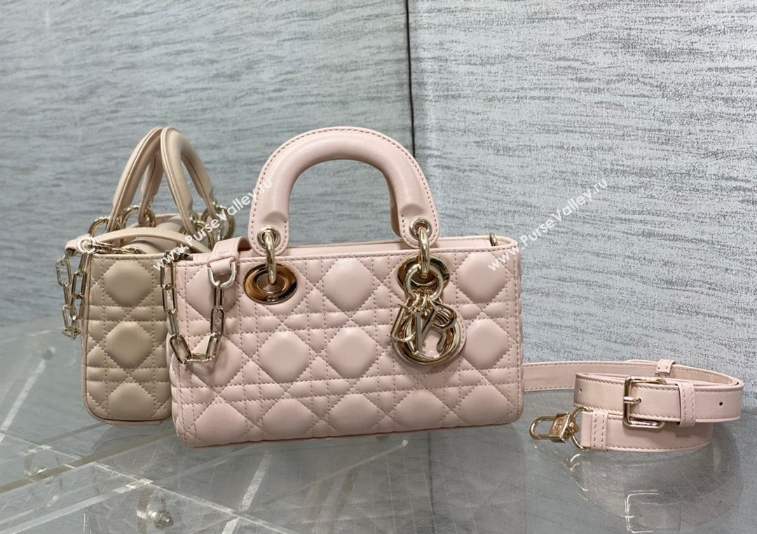 Dior Lady D-Joy Small Bag in Cannage Lambskin Powder Pink 2025 M9250 (XXG-250806063)