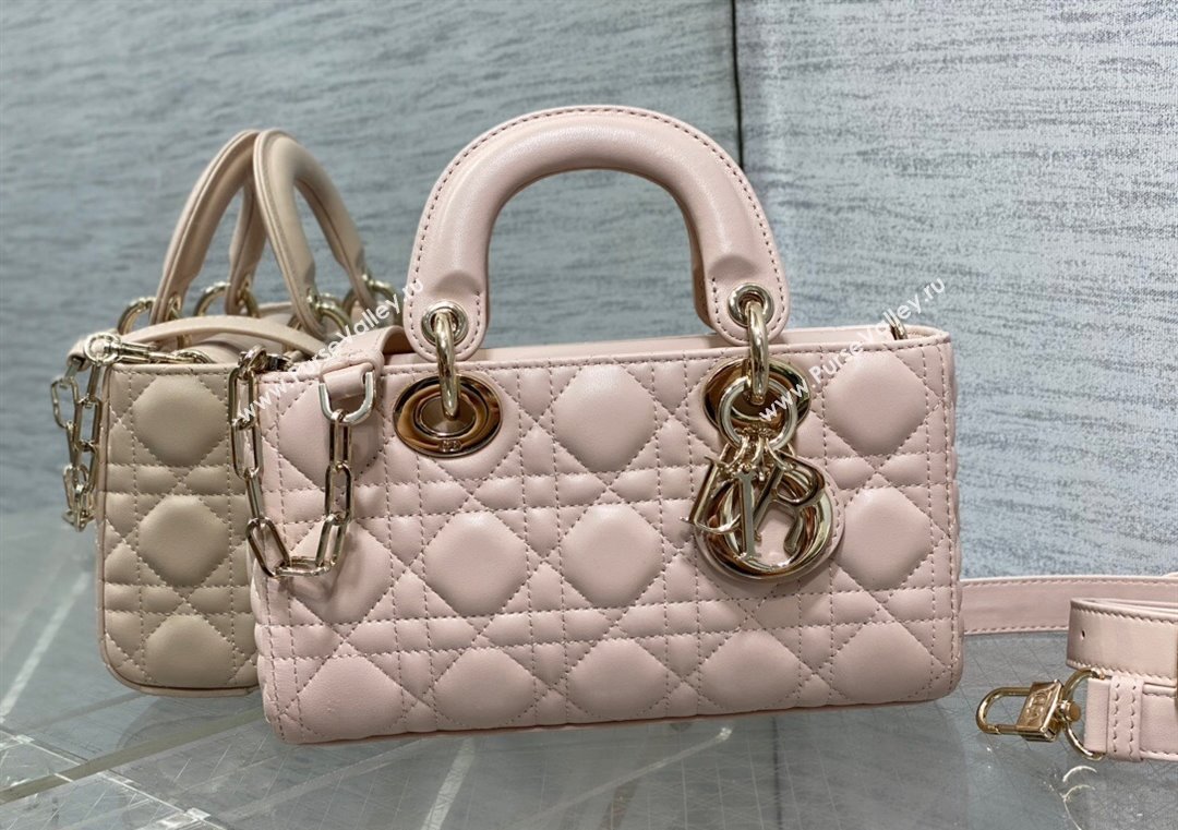 Dior Lady D-Joy Small Bag in Cannage Lambskin Powder Pink 2025 M9250 (XXG-250806063)