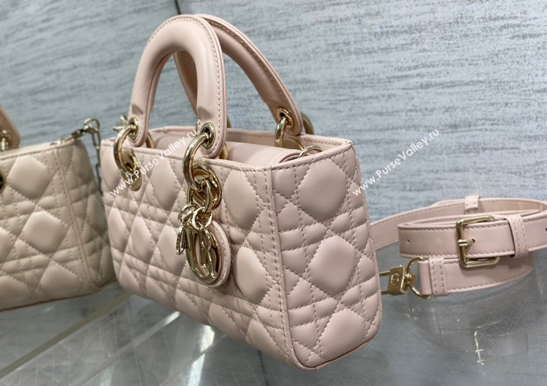 Dior Lady D-Joy Small Bag in Cannage Lambskin Powder Pink 2025 M9250 (XXG-250806063)