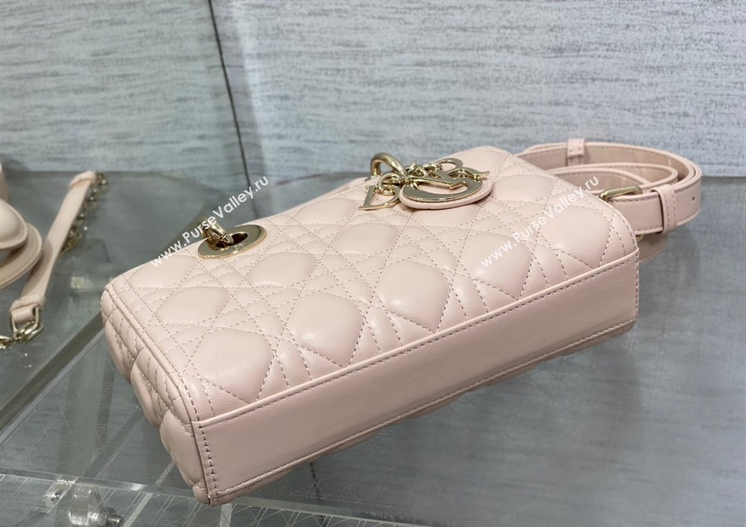Dior Lady D-Joy Small Bag in Cannage Lambskin Powder Pink 2025 M9250 (XXG-250806063)