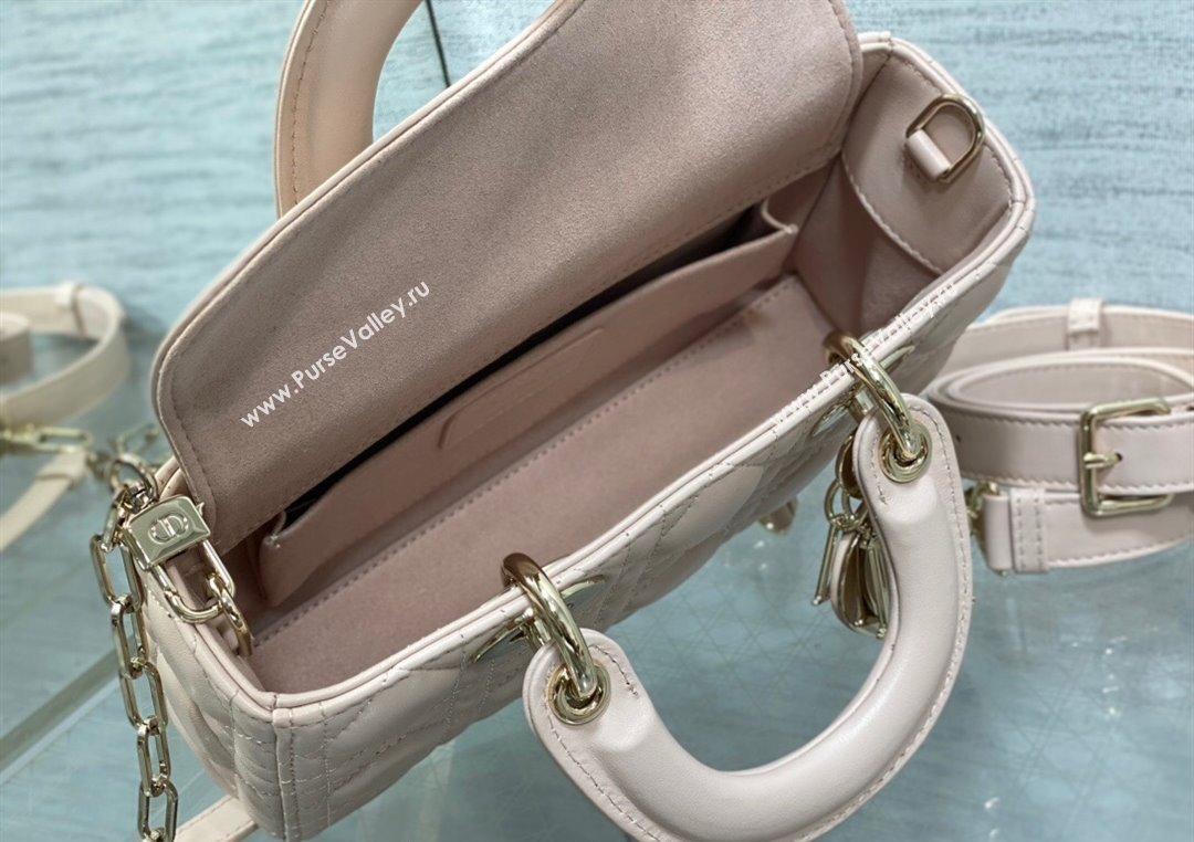Dior Lady D-Joy Small Bag in Cannage Lambskin Powder Pink 2025 M9250 (XXG-250806063)