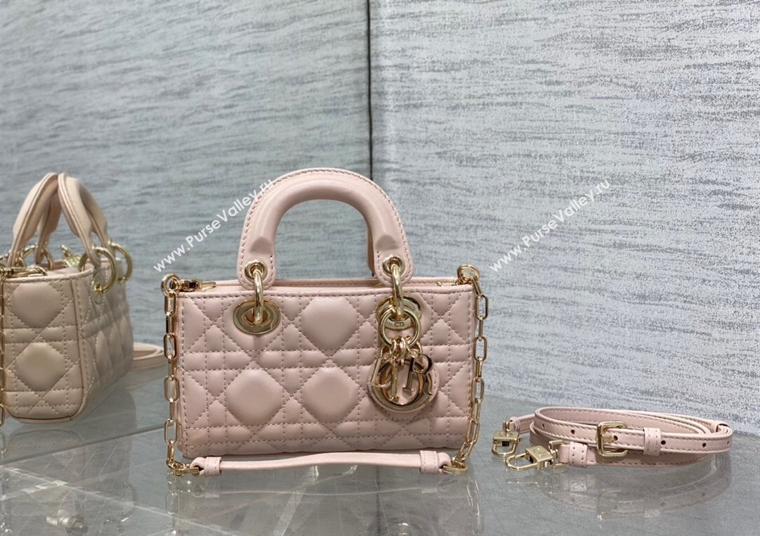 Dior Lady D-Joy Micro Bag in Cannage Lambskin Powder Pink 2025 M9250 (XXG-250806076)