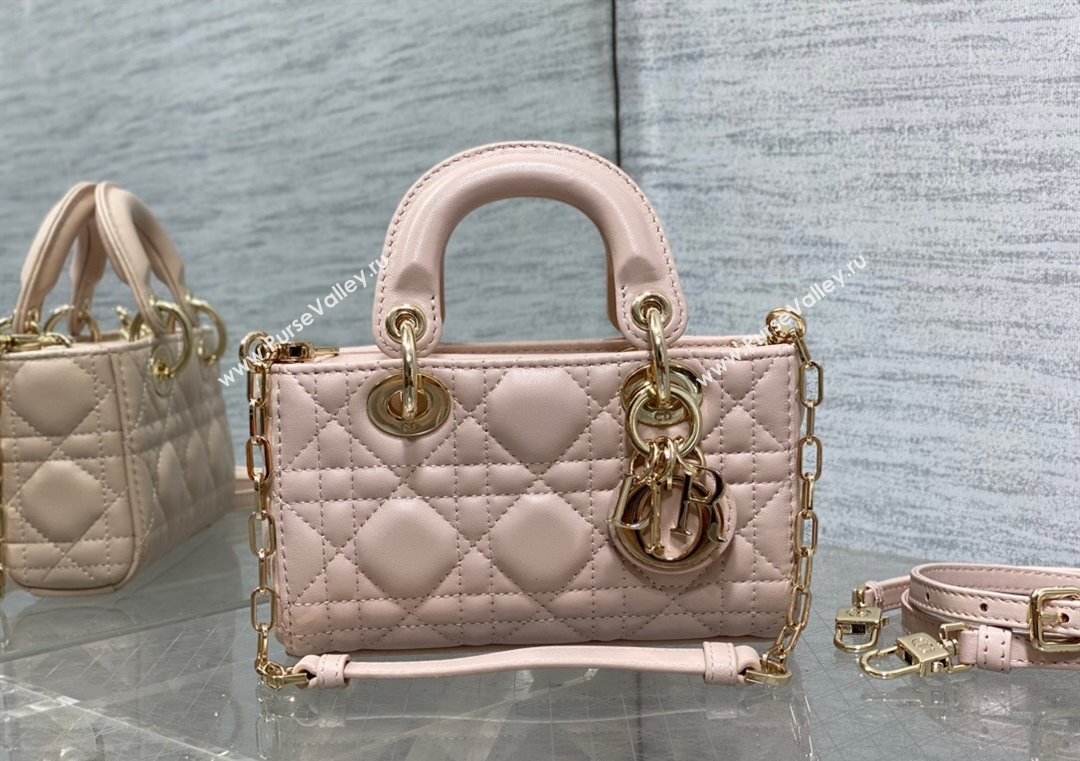 Dior Lady D-Joy Micro Bag in Cannage Lambskin Powder Pink 2025 M9250 (XXG-250806076)