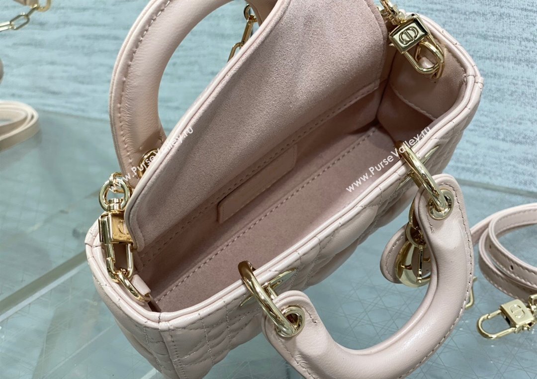 Dior Lady D-Joy Micro Bag in Cannage Lambskin Powder Pink 2025 M9250 (XXG-250806076)