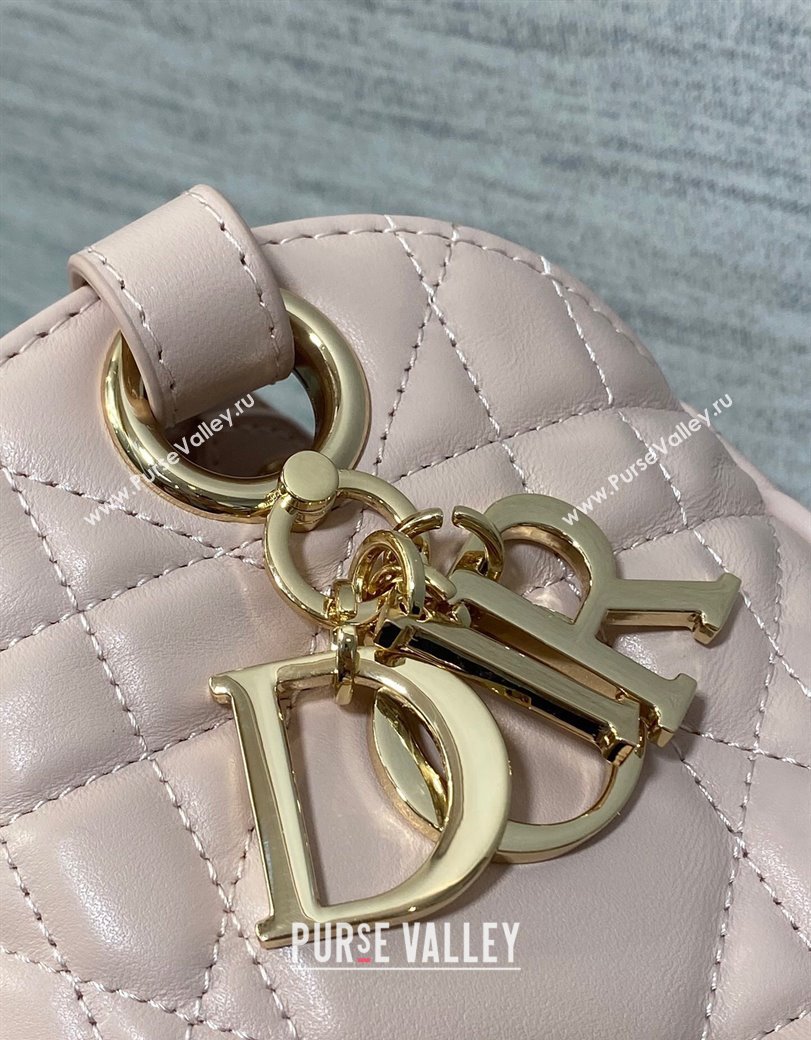 Dior Medium D-Motion Bag in Macrocannage Lambskin Powder Pink 2025 0806 (XXG-250806001)