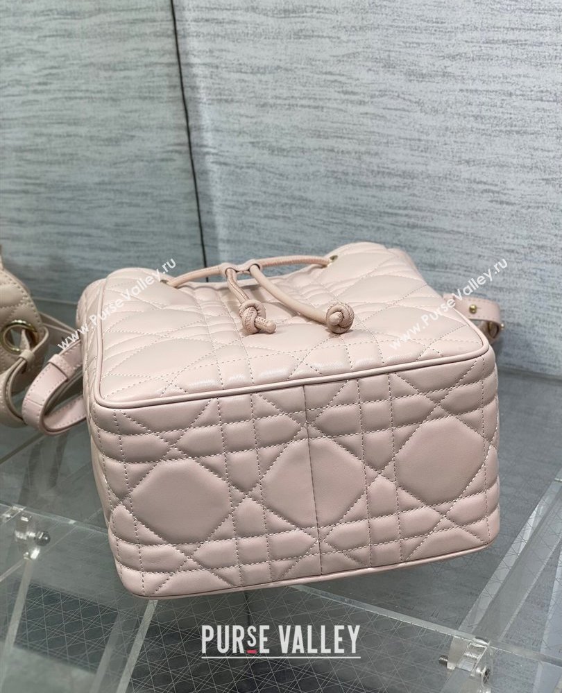 Dior Medium D-Motion Bag in Macrocannage Lambskin Powder Pink 2025 0806 (XXG-250806001)