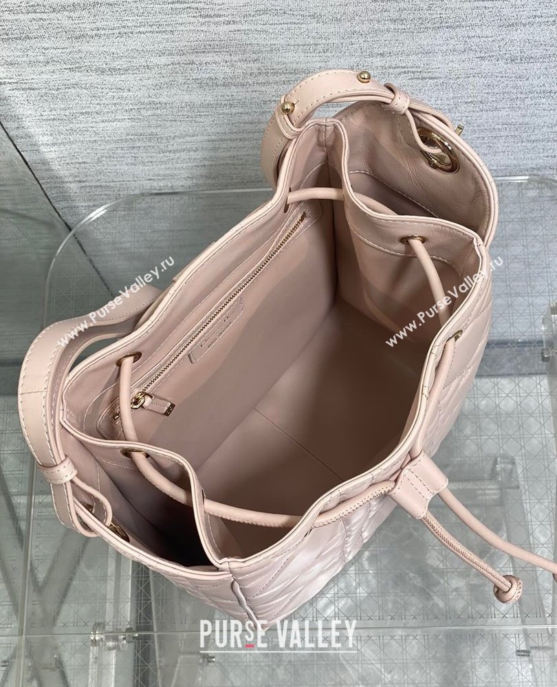 Dior Medium D-Motion Bag in Macrocannage Lambskin Powder Pink 2025 0806 (XXG-250806001)