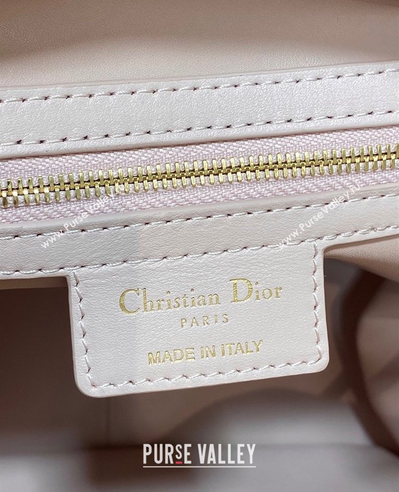 Dior Medium D-Motion Bag in Macrocannage Lambskin Powder Pink 2025 0806 (XXG-250806001)