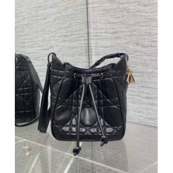 Dior Small D-Motion Bag in Macrocannage Lambskin Black 2025 2851 (XXG-250806009)
