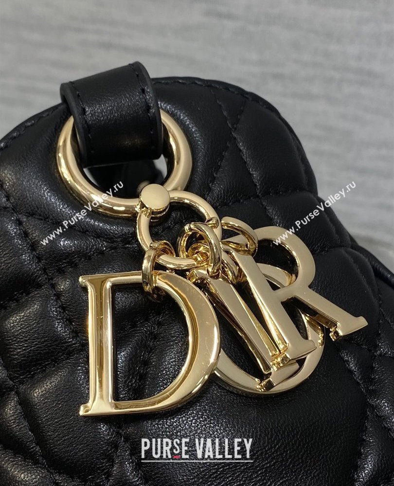 Dior Small D-Motion Bag in Macrocannage Lambskin Black 2025 2851 (XXG-250806009)