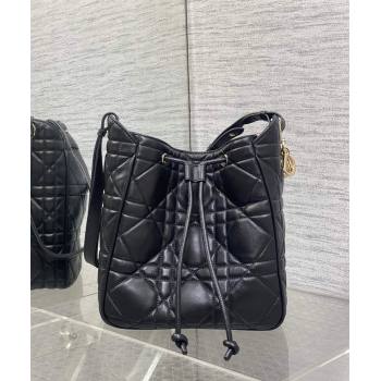 Dior Medium D-Motion Bag in Macrocannage Lambskin Black 2025 0806 (XXG-250806004)