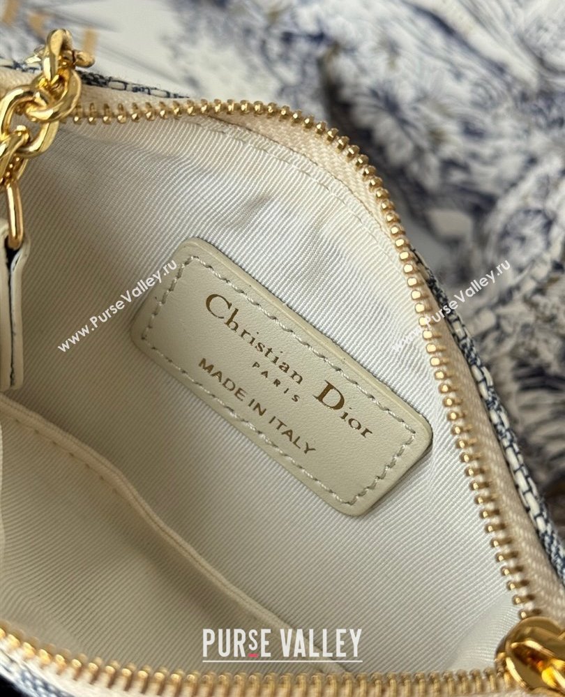 Dior DiorTravel Myrte Zipped Key Case in Blue Oblique Chambray-Effect Embroidery 2025 S2177UTZQ (XXG-250806084)