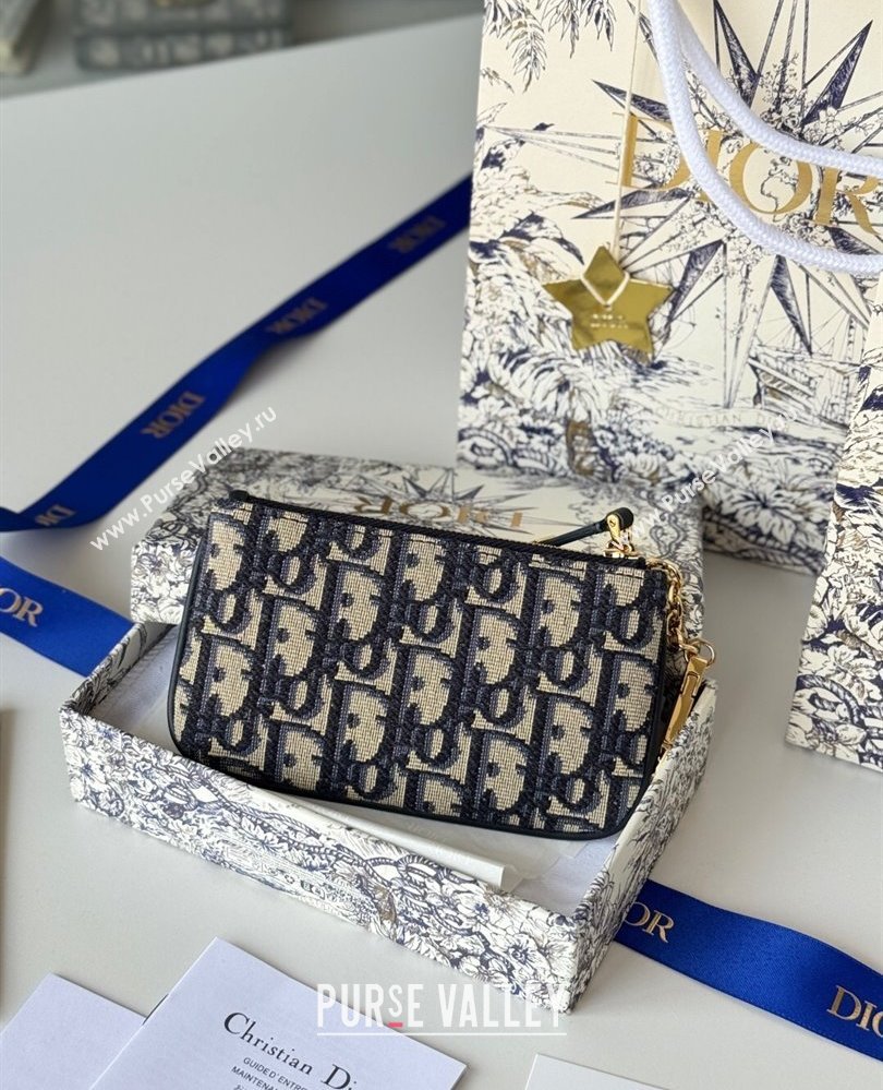 Dior DiorTravel Myrte Zipped Key Case Blue Dior Oblique Jacquard 2025 S2177UTZQ (XXG-250806085)