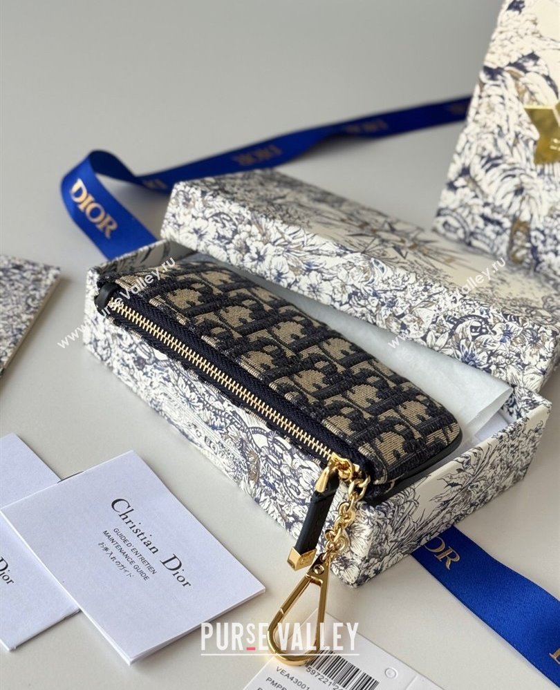 Dior DiorTravel Myrte Zipped Key Case Blue Dior Oblique Jacquard 2025 S2177UTZQ (XXG-250806085)