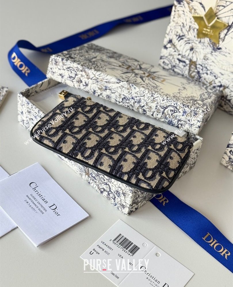Dior DiorTravel Myrte Zipped Key Case Blue Dior Oblique Jacquard 2025 S2177UTZQ (XXG-250806085)