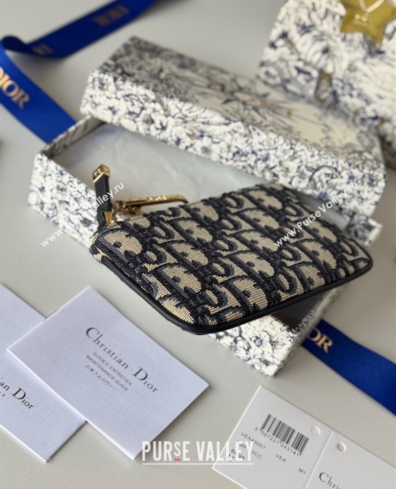 Dior DiorTravel Myrte Zipped Key Case Blue Dior Oblique Jacquard 2025 S2177UTZQ (XXG-250806085)