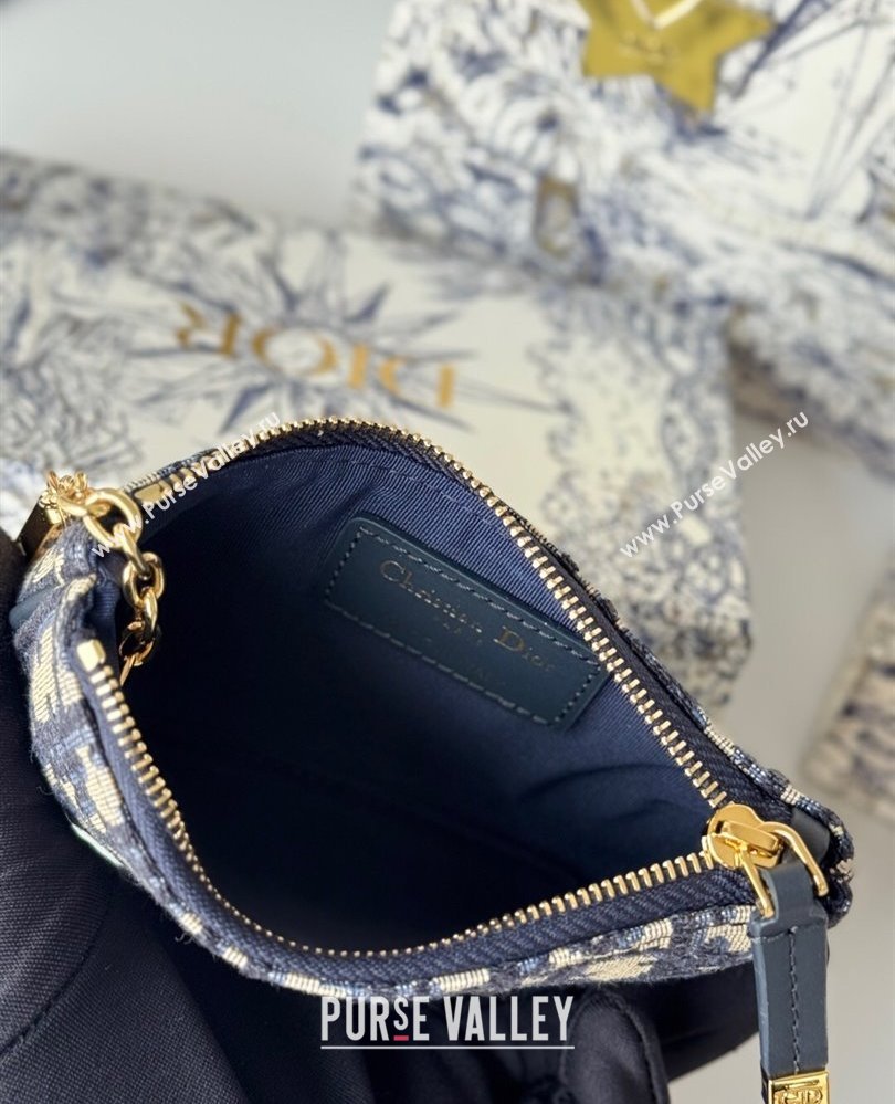 Dior DiorTravel Myrte Zipped Key Case Blue Dior Oblique Jacquard 2025 S2177UTZQ (XXG-250806085)
