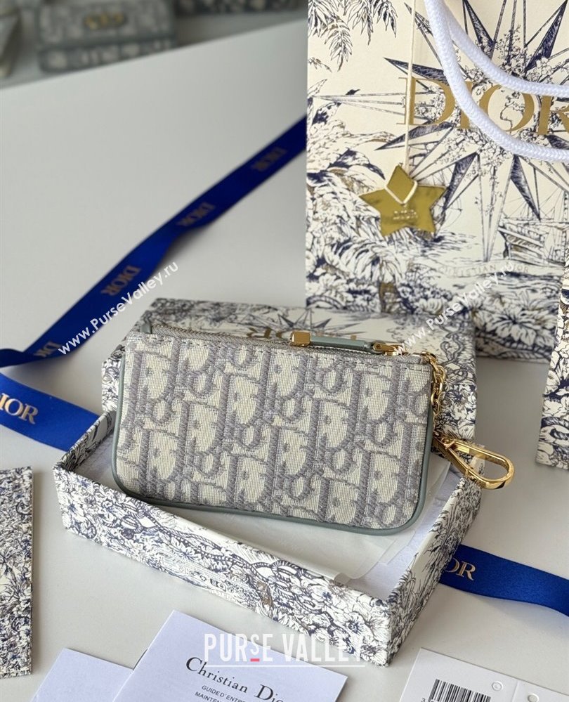 Dior DiorTravel Myrte Zipped Key Case in Grey Dior Oblique Jacquard2025 S2177UTZQ (XXG-250806086)