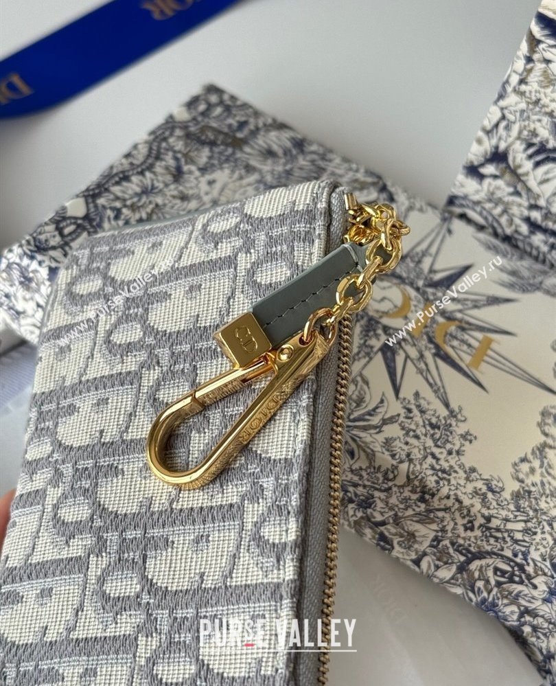 Dior DiorTravel Myrte Zipped Key Case in Grey Dior Oblique Jacquard2025 S2177UTZQ (XXG-250806086)