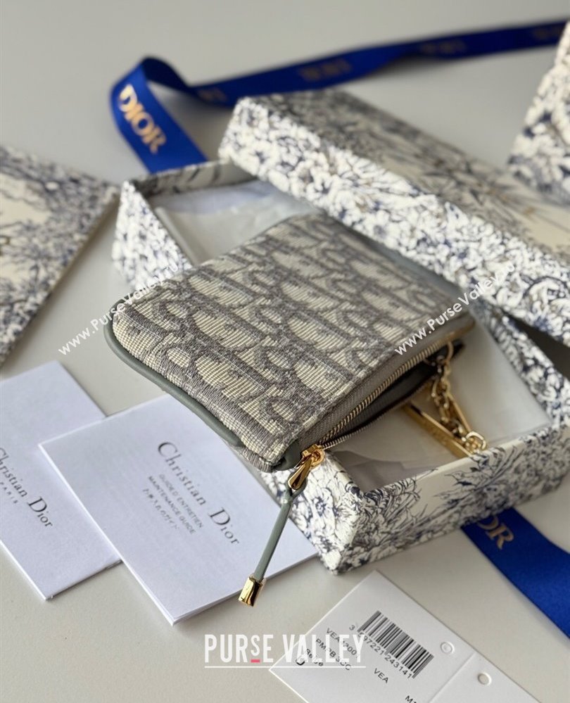Dior DiorTravel Myrte Zipped Key Case in Grey Dior Oblique Jacquard2025 S2177UTZQ (XXG-250806086)
