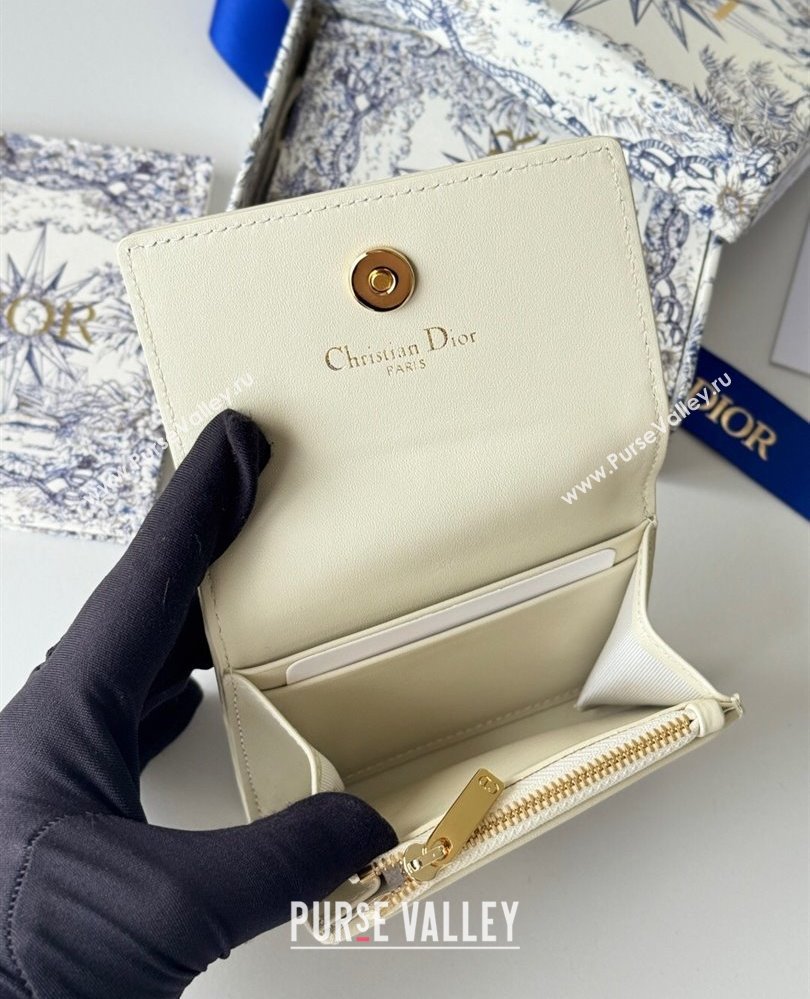 Dior 30 Montaigne Glycine Card Holder in Blue Oblique Chambray-Effect Embroidery 2025 S2300UWHC (XXG-250806088)