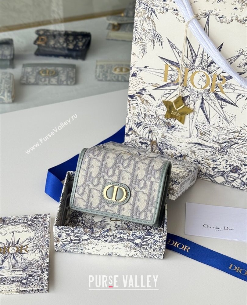 Dior 30 Montaigne Glycine Card Holder Grey Dior Oblique Jacquard 2025 S2300UWHC (XXG-250806087)