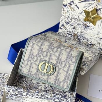 Dior 30 Montaigne Glycine Card Holder Grey Dior Oblique Jacquard 2025 S2300UWHC (XXG-250806087)