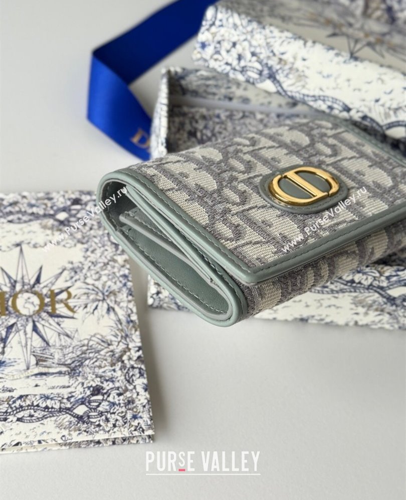 Dior 30 Montaigne Glycine Card Holder Grey Dior Oblique Jacquard 2025 S2300UWHC (XXG-250806087)