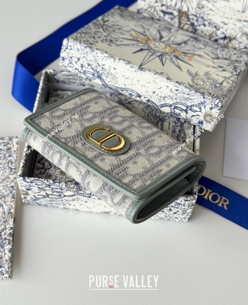 Dior 30 Montaigne Glycine Card Holder Grey Dior Oblique Jacquard 2025 S2300UWHC (XXG-250806087)